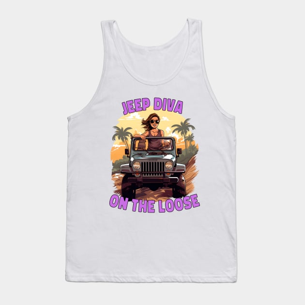 Jeep Diva on the loose Tank Top by mksjr